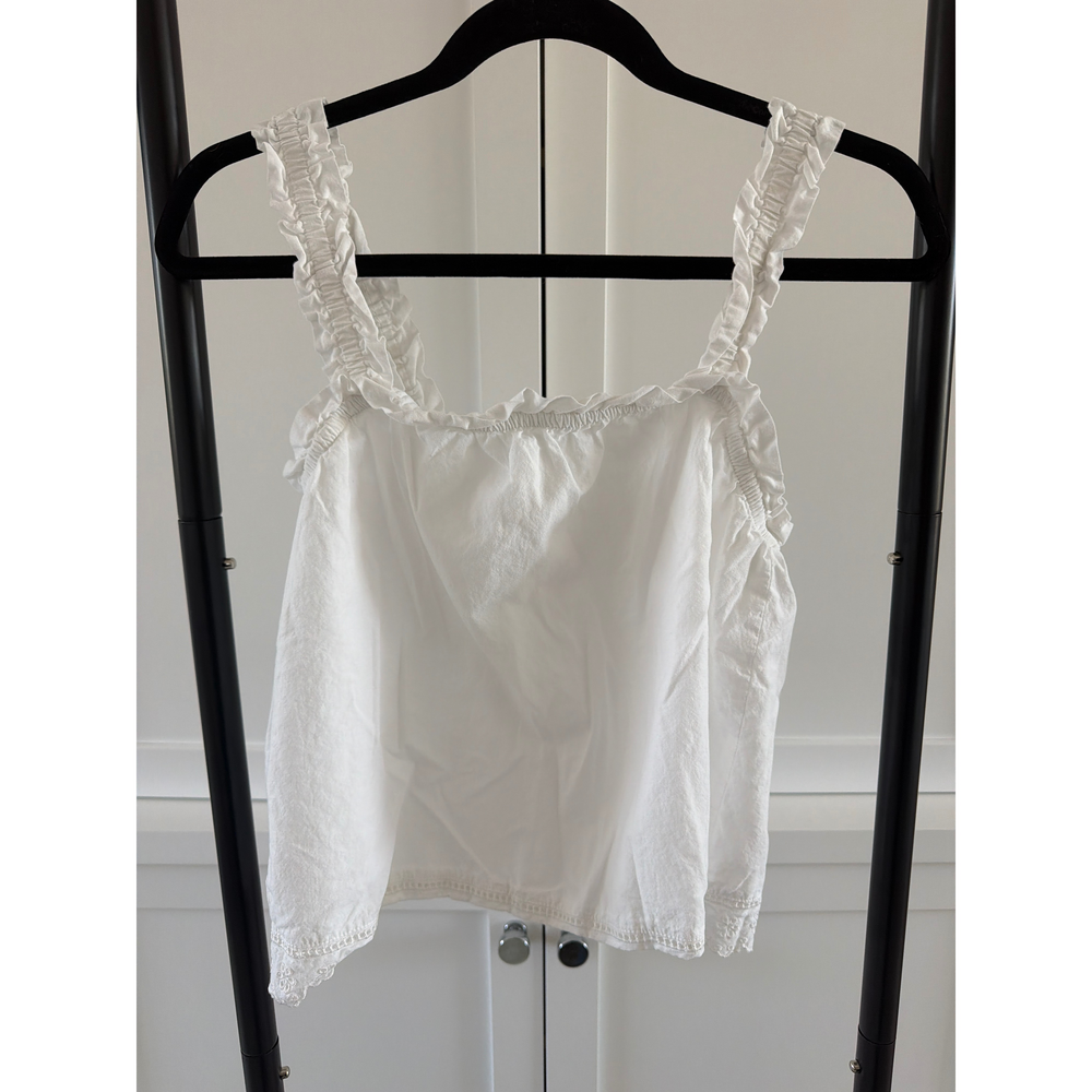 Auden White Ruffled Tank Top - Picture 1 of 3